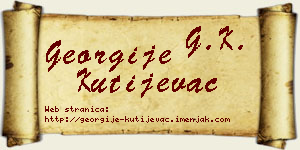 Georgije Kutijevac vizit kartica